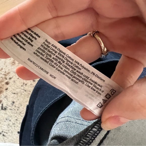 EILEEN FISHER Organic Cotton Stretch Tapered Pant In Utility Blue Size 8 - Picture 7 of 11